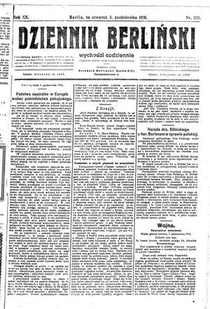 Dziennik Berliński vom 05.10.1916