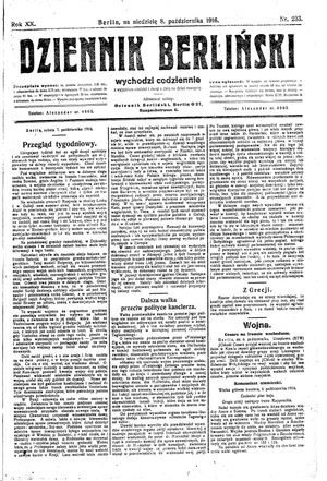 Dziennik Berliński vom 08.10.1916