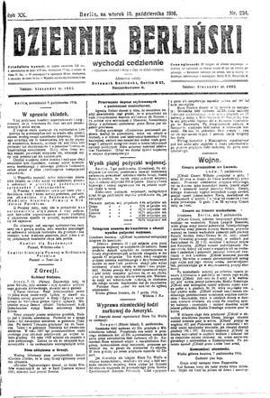 Dziennik Berliński vom 10.10.1916