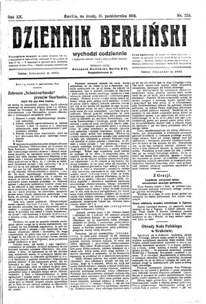 Dziennik Berliński vom 11.10.1916