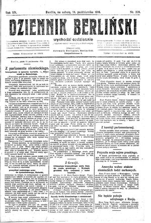 Dziennik Berliński vom 14.10.1916