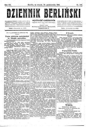 Dziennik Berliński vom 24.10.1916