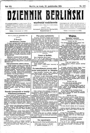 Dziennik Berliński on Oct 25, 1916