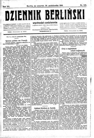 Dziennik Berliński vom 26.10.1916