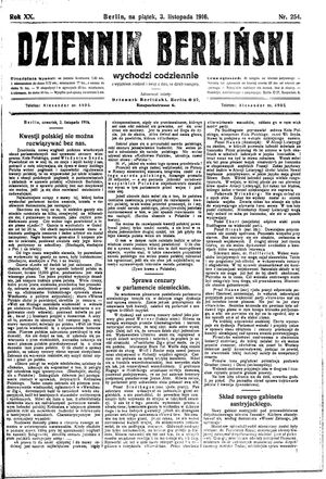 Dziennik Berliński vom 03.11.1916