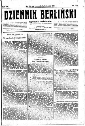 Dziennik Berliński vom 09.11.1916