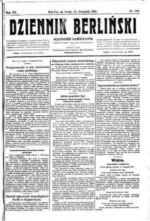 Dziennik Berliński vom 15.11.1916