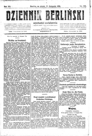 Dziennik Berliński vom 17.11.1916