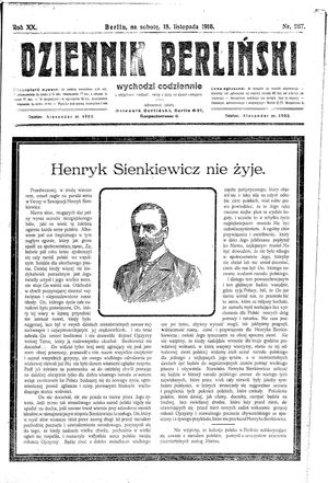 Dziennik Berliński on Nov 18, 1916