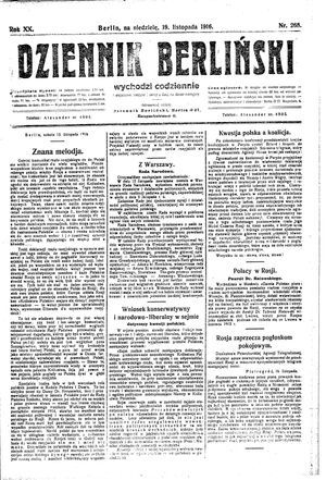 Dziennik Berliński on Nov 19, 1916