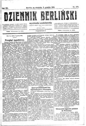 Dziennik Berliński on Dec 3, 1916