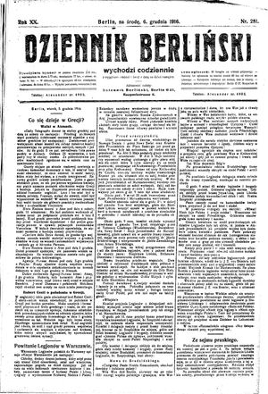 Dziennik Berliński vom 06.12.1916