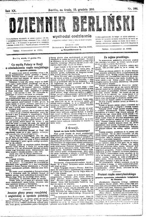 Dziennik Berliński vom 13.12.1916