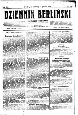Dziennik Berliński vom 17.12.1916