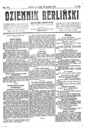 Dziennik Berliński vom 20.12.1916