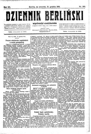 Dziennik Berliński vom 21.12.1916