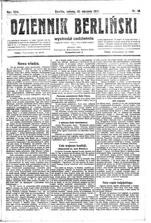Dziennik Berliński on Jan 13, 1917