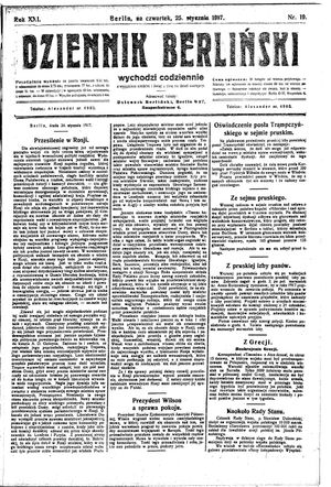 Dziennik Berliński vom 25.01.1917