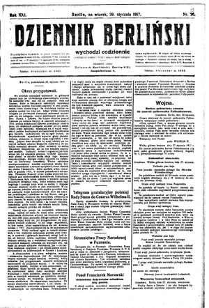 Dziennik Berliński vom 30.01.1917