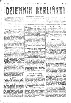 Dziennik Berliński vom 24.02.1917