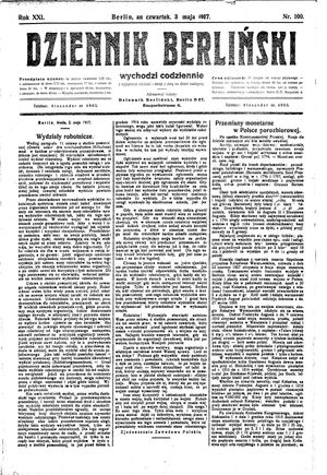 Dziennik Berliński vom 03.05.1917