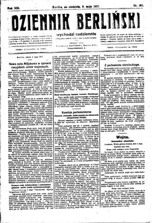 Dziennik Berliński vom 06.05.1917