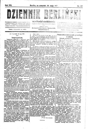 Dziennik Berliński vom 24.05.1917