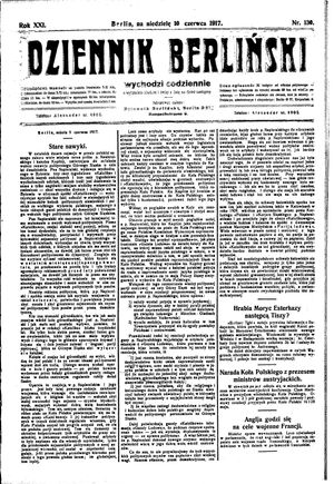 Dziennik Berliński vom 10.06.1917