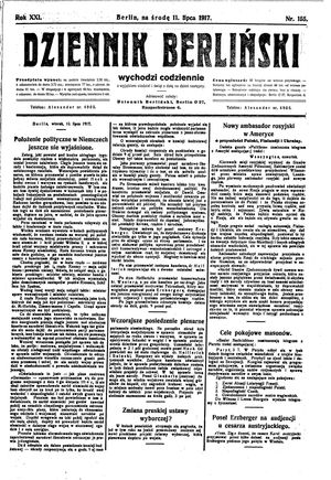 Dziennik Berliński on Jul 11, 1917