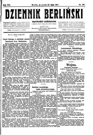 Dziennik Berliński vom 25.07.1917