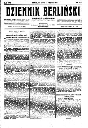 Dziennik Berliński vom 01.08.1917