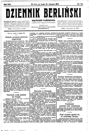 Dziennik Berliński on Aug 22, 1917