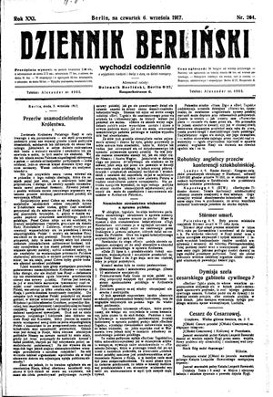 Dziennik Berliński on Sep 6, 1917