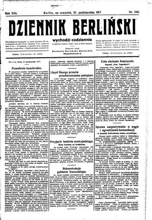 Dziennik Berliński vom 25.10.1917