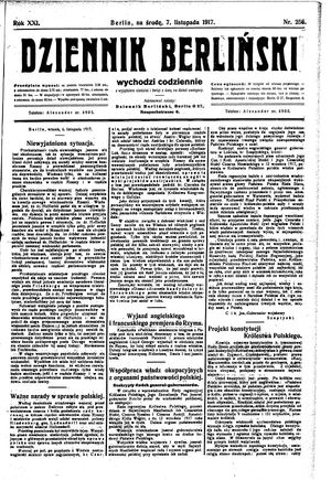Dziennik Berliński vom 07.11.1917