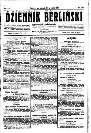 Dziennik Berliński vom 11.12.1917