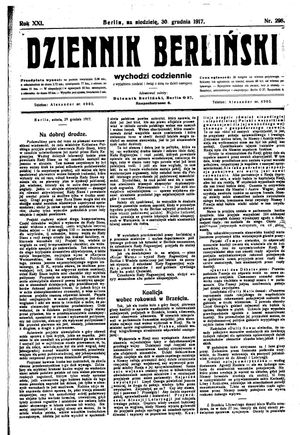 Dziennik Berliński on Dec 30, 1917