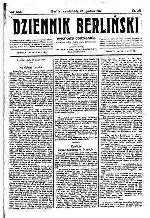 Dziennik Berliński vom 30.12.1917