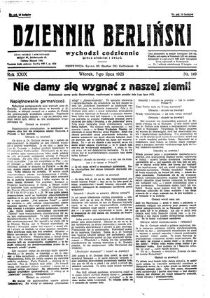 Dziennik Berliński vom 07.07.1925