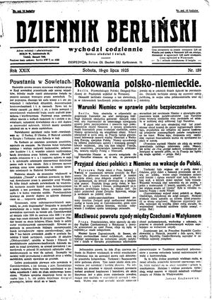 Dziennik Berliński vom 18.07.1925