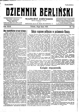Dziennik Berliński vom 25.07.1925