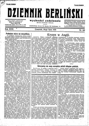 Dziennik Berliński vom 30.07.1925