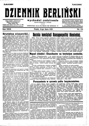 Dziennik Berliński vom 31.07.1925