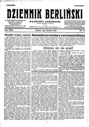 Dziennik Berliński vom 01.08.1925