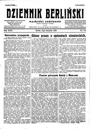 Dziennik Berliński vom 05.08.1925