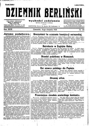 Dziennik Berliński on Aug 13, 1925