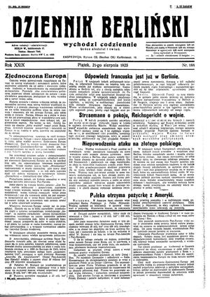 Dziennik Berliński vom 21.08.1925