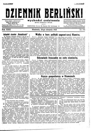 Dziennik Berliński vom 23.08.1925