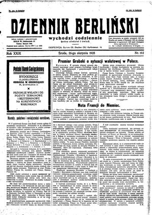 Dziennik Berliński vom 26.08.1925