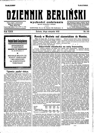 Dziennik Berliński vom 29.08.1925